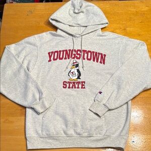 Champion Gray Youngstown State Hoodie. Unisex size Medium